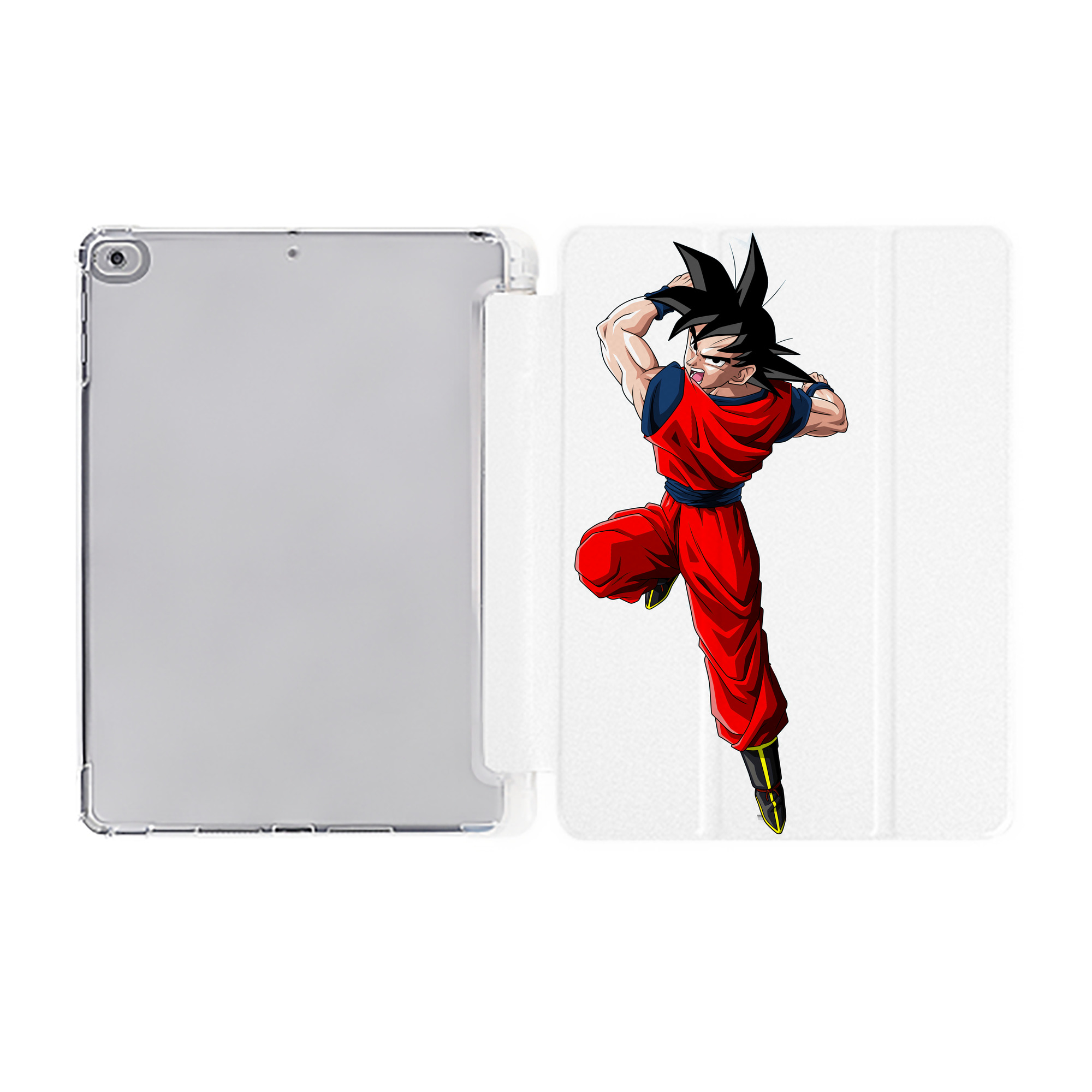 （画像用） ドラゴンボール 孫悟空（そん ごくう）Son Goku カカロット DRAGON BALL Kakarotto IPad ケース ペン収納付き 三つ折りスタンド PUレザー×シリコン 対応機種9.5/10.5/10.9インチ